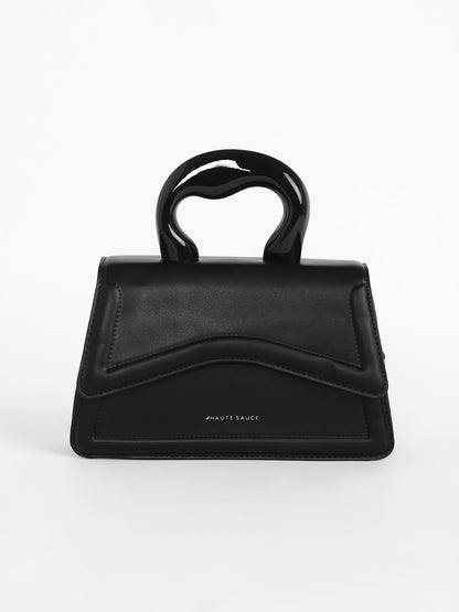 The Caldera Gloss Hand Bag - Midnight Black