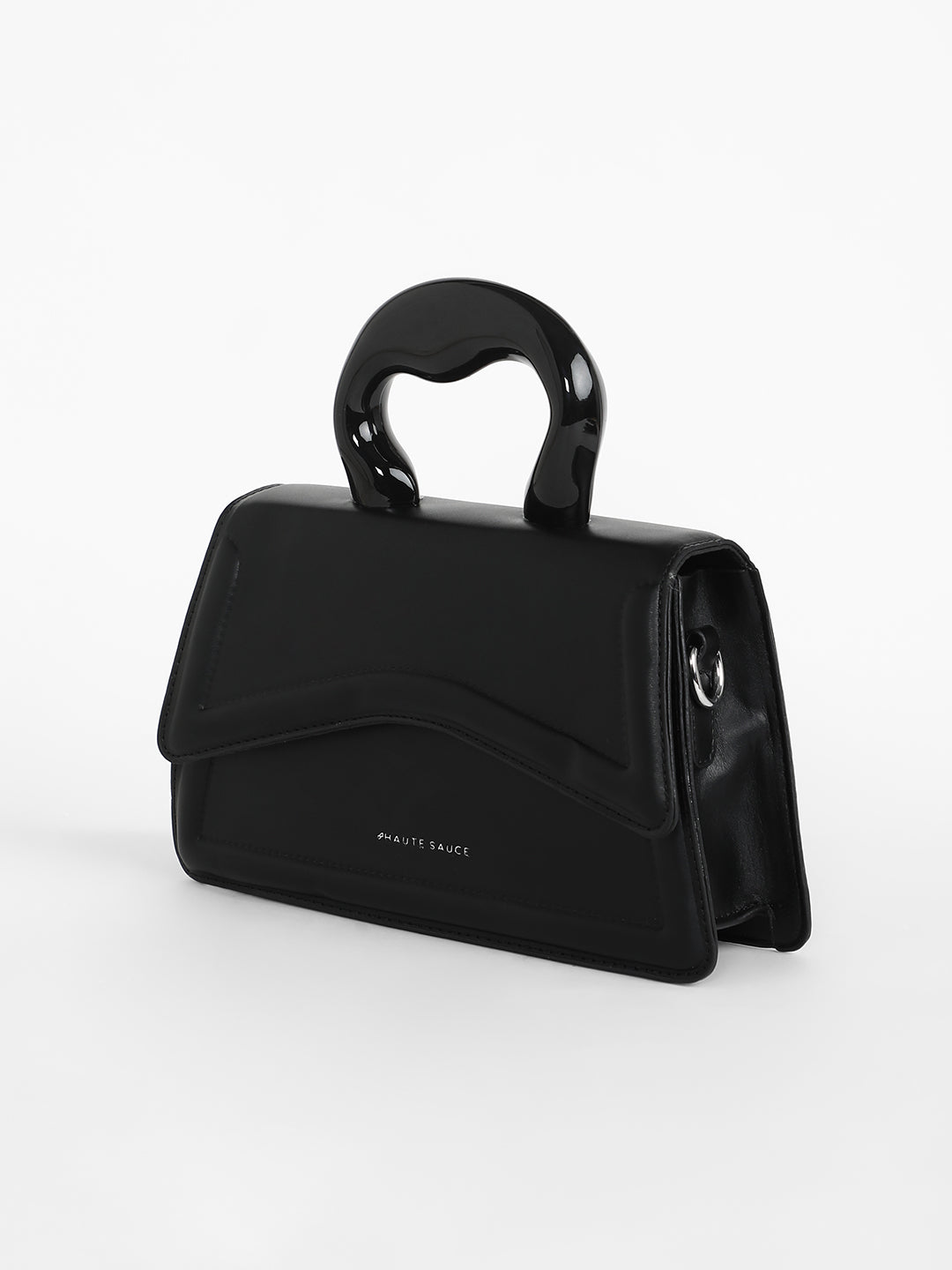The Caldera Gloss Hand Bag - Midnight Black
