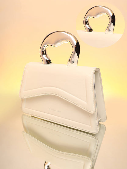 The Caldera Gloss Hand Bag - Chalk White