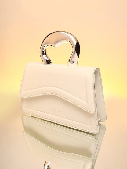 The Caldera Gloss Hand Bag - Chalk White