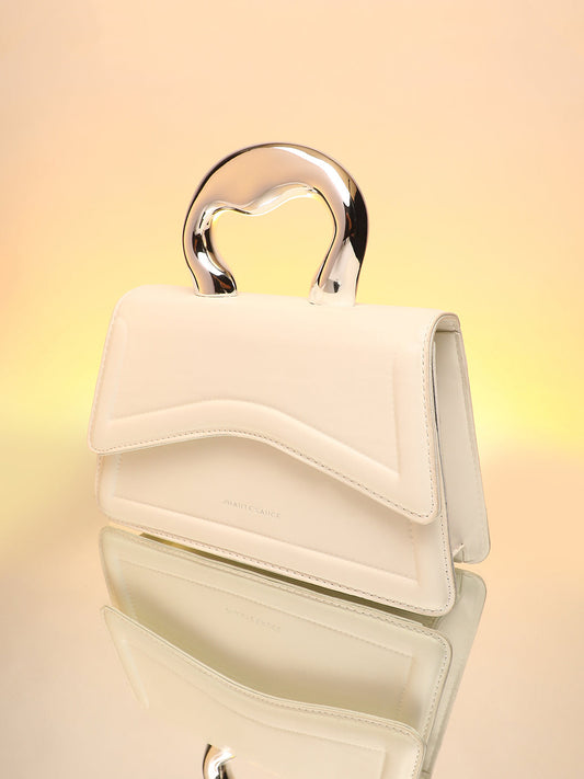 The Caldera Gloss Hand Bag - Chalk White