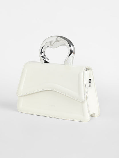 The Caldera Gloss Hand Bag - Chalk White