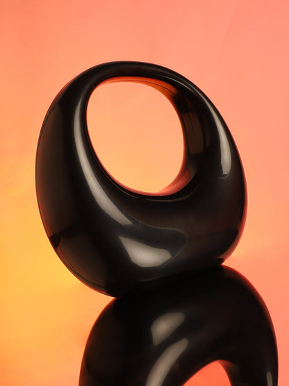 The Sculptural Hand Bag - Midnight Black