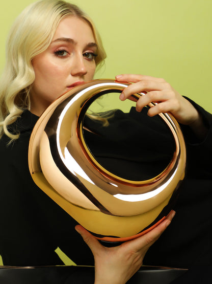 The Sculptural Hand Bag - Copper Brown