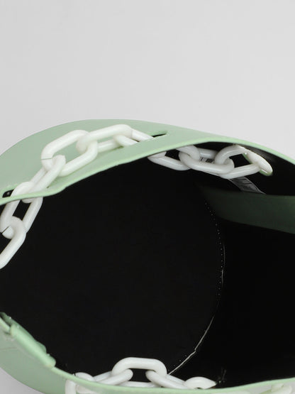 The Block-A-Chain Bucket Bag - Pistachio Green