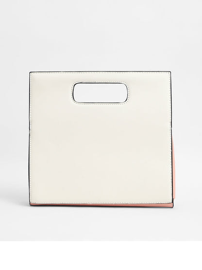 The Envelope Hand Bag - Flamingo Pink & Ivory White