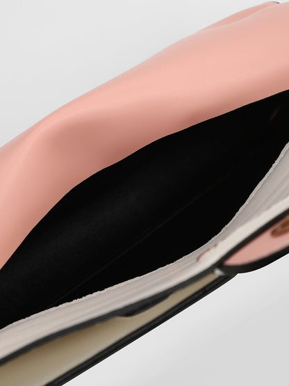 The Envelope Hand Bag - Flamingo Pink & Ivory White