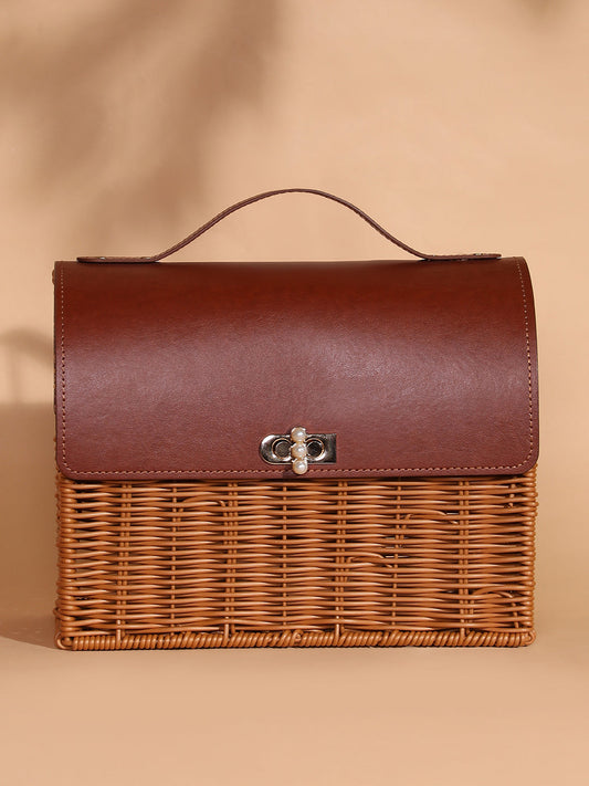 The Rattan MÃ©decin Hand Bag - Russet Brown