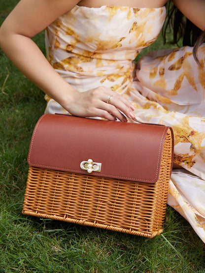 The Rattan MÃ©decin Hand Bag - Russet Brown