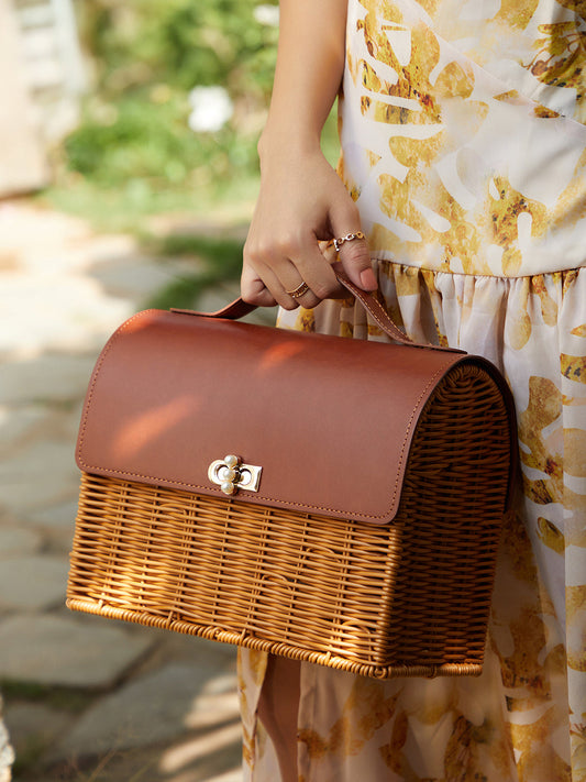 The Rattan MÃ©decin Hand Bag - Russet Brown