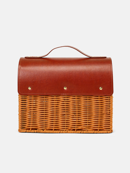 The Rattan MÃ©decin Hand Bag - Russet Brown