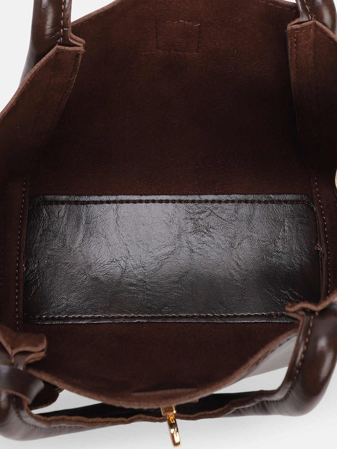 The Galleria Hand Bag With Pouch - Coffee Brown