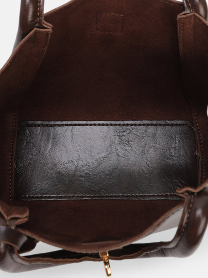 The Galleria Hand Bag With Pouch - Coffee Brown