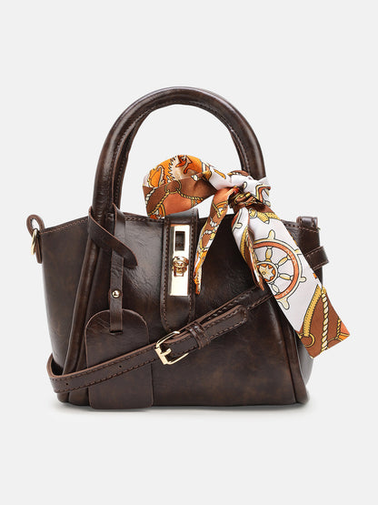 The Galleria Hand Bag With Pouch - Coffee Brown