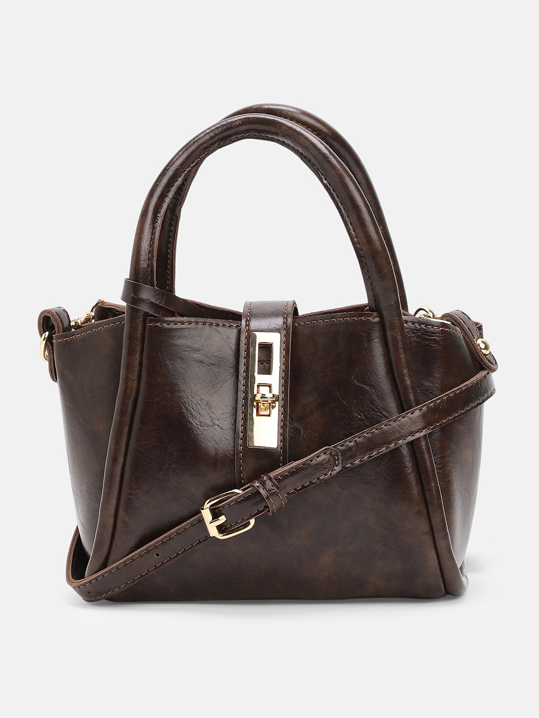 The Galleria Hand Bag With Pouch - Coffee Brown
