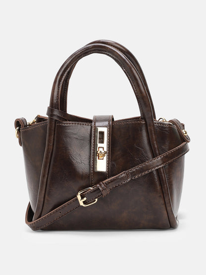The Galleria Hand Bag With Pouch - Coffee Brown