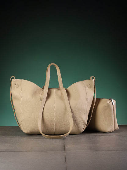 The Medium IllumÃ© Tote Bag With Pouch - Saltbox Beige