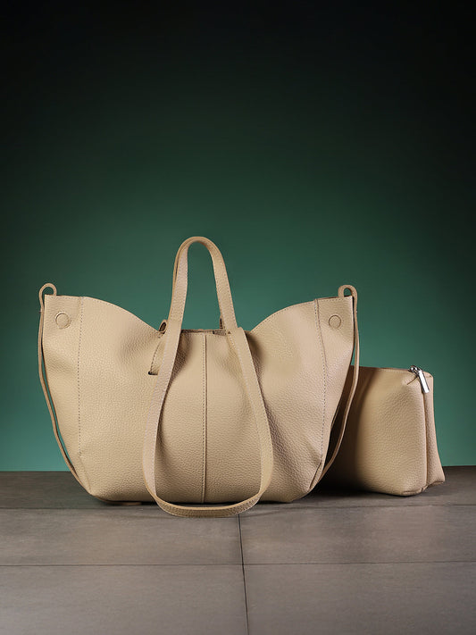 The Medium IllumÃ© Tote Bag With Pouch - Saltbox Beige