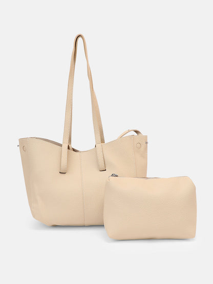 The Medium IllumÃ© Tote Bag With Pouch - Saltbox Beige