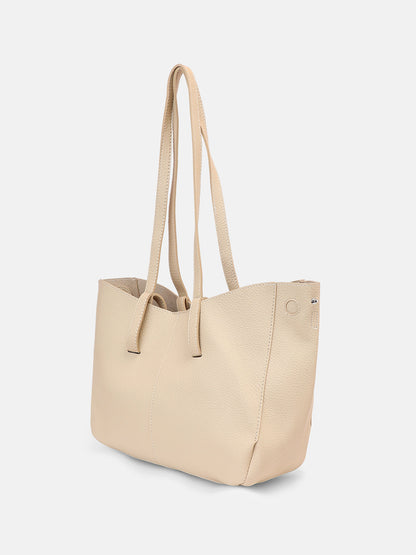 The Medium IllumÃ© Tote Bag With Pouch - Saltbox Beige