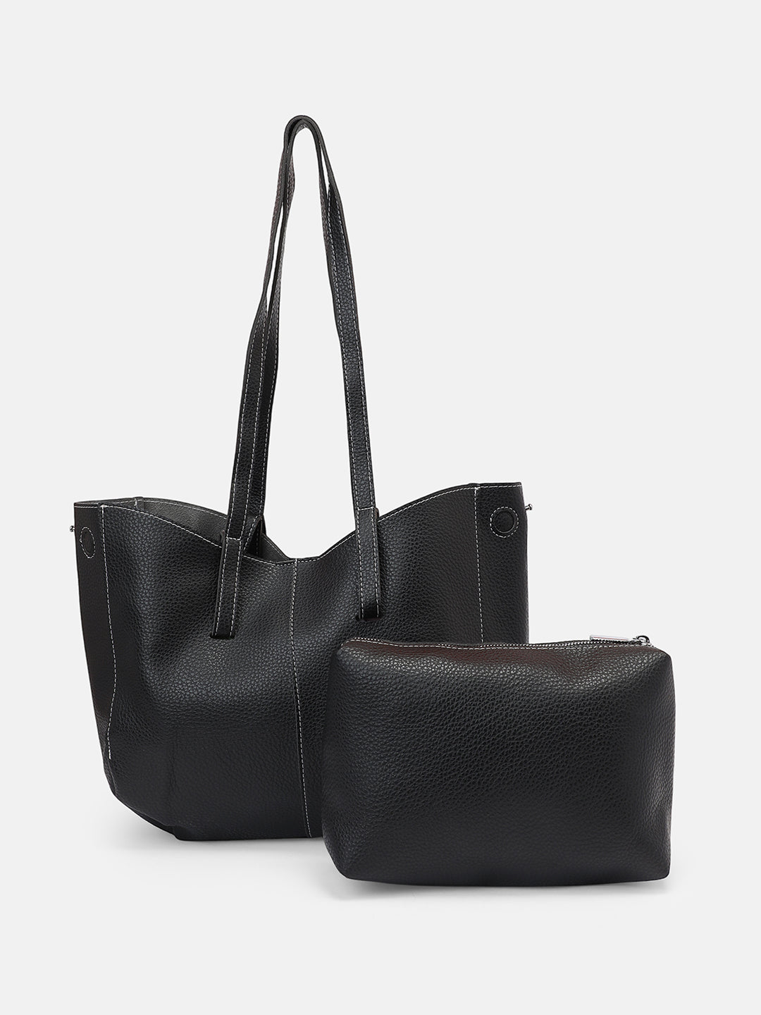 The Medium IllumÃ© Tote Bag With Pouch - Onyx Black
