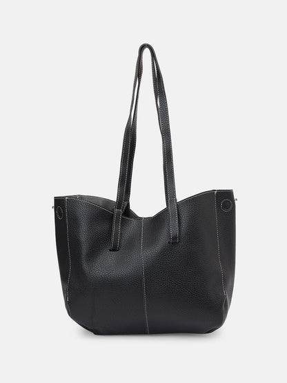 The Medium IllumÃ© Tote Bag With Pouch - Onyx Black