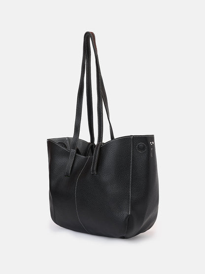 The Medium IllumÃ© Tote Bag With Pouch - Onyx Black