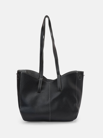 The Medium IllumÃ© Tote Bag With Pouch - Onyx Black