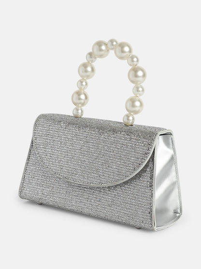 The Iri Noire Hand Bag - Metallic Silver