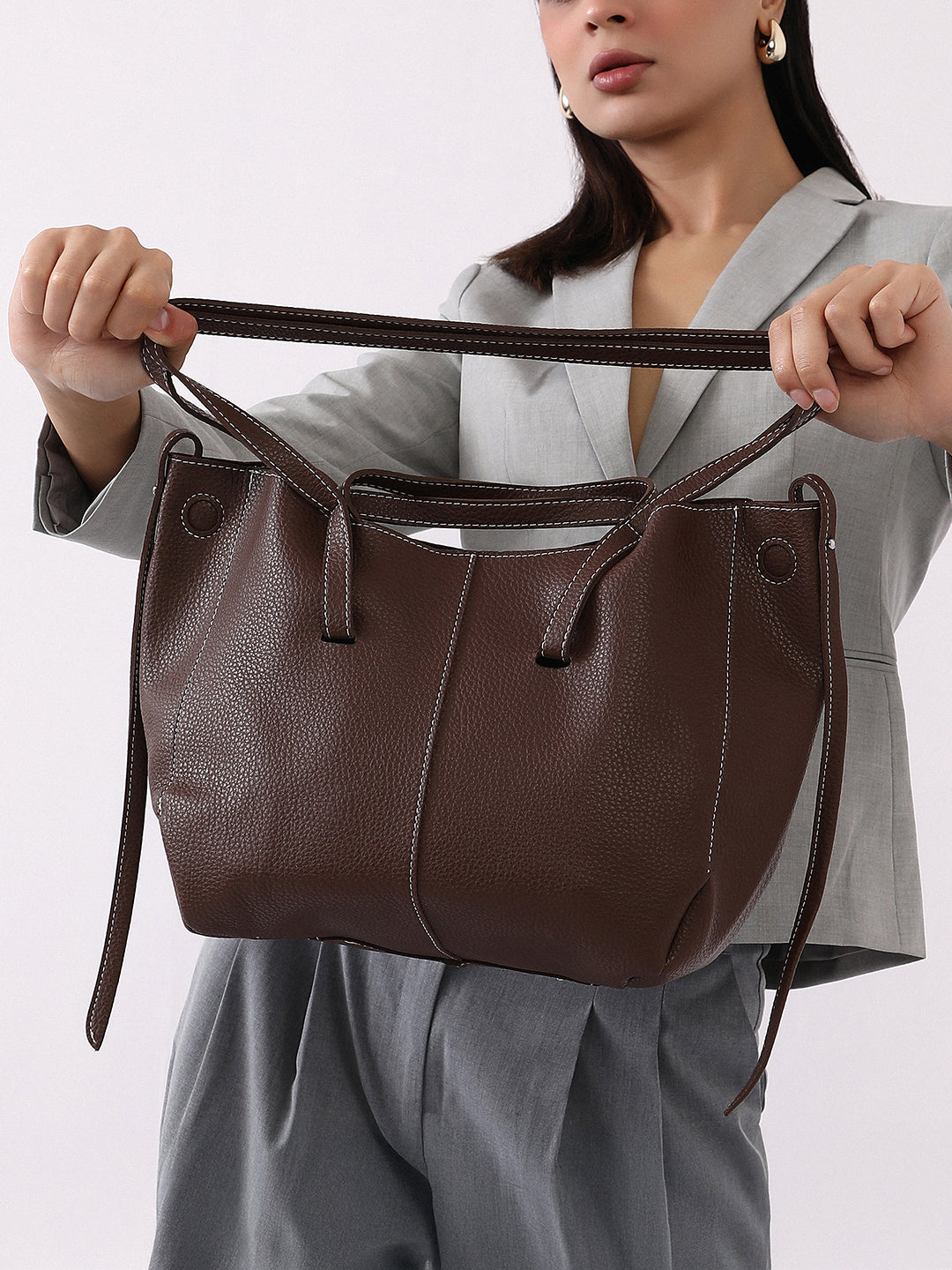 The Medium IllumÃ© Tote Bag With Pouch - Chocolate Brown