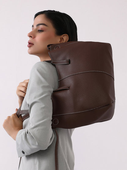 The Medium IllumÃ© Tote Bag With Pouch - Chocolate Brown
