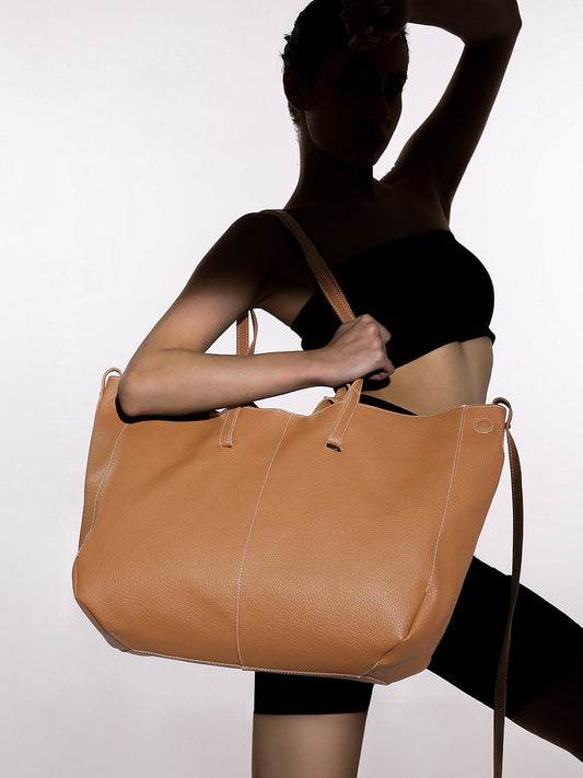 The Large IllumÃ© Tote Bag With Pouch - Khaki Beige