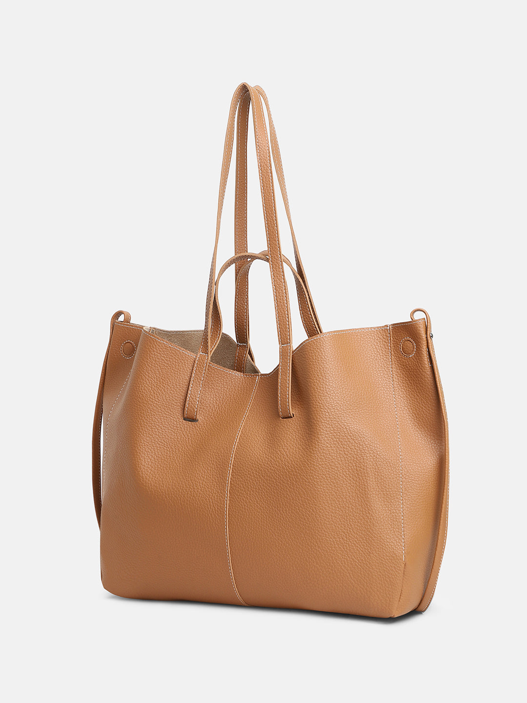 The Large IllumÃ© Tote Bag With Pouch - Khaki Beige