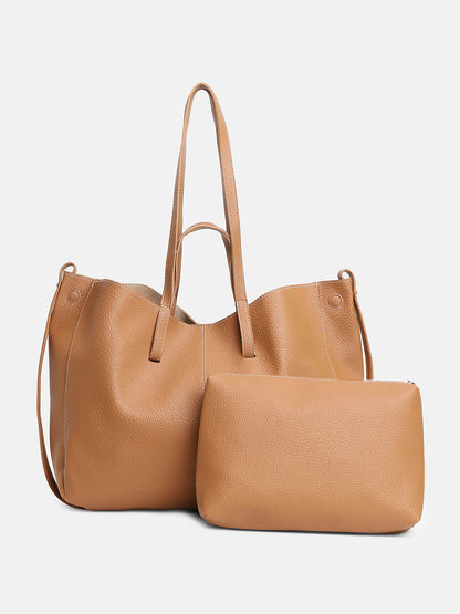 The Large IllumÃ© Tote Bag With Pouch - Khaki Beige