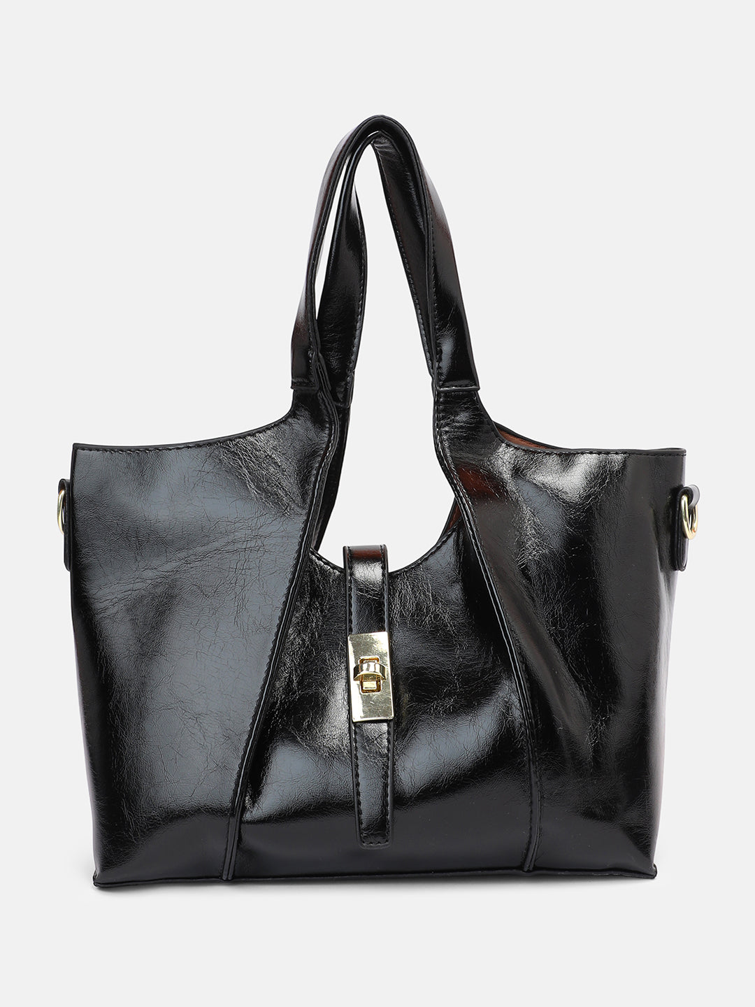 The Foldara Hand Bag With Pouch - Onyx Black