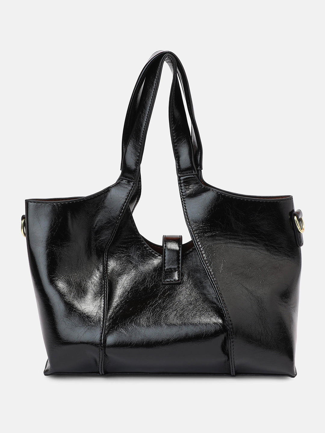 The Foldara Hand Bag With Pouch - Onyx Black