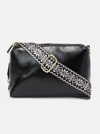 The Foldara Hand Bag With Pouch - Onyx Black