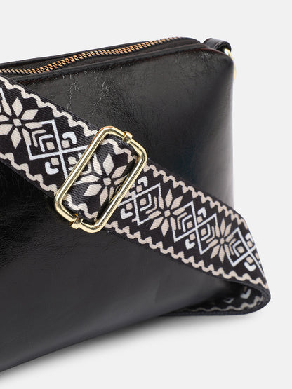 The Foldara Hand Bag With Pouch - Onyx Black