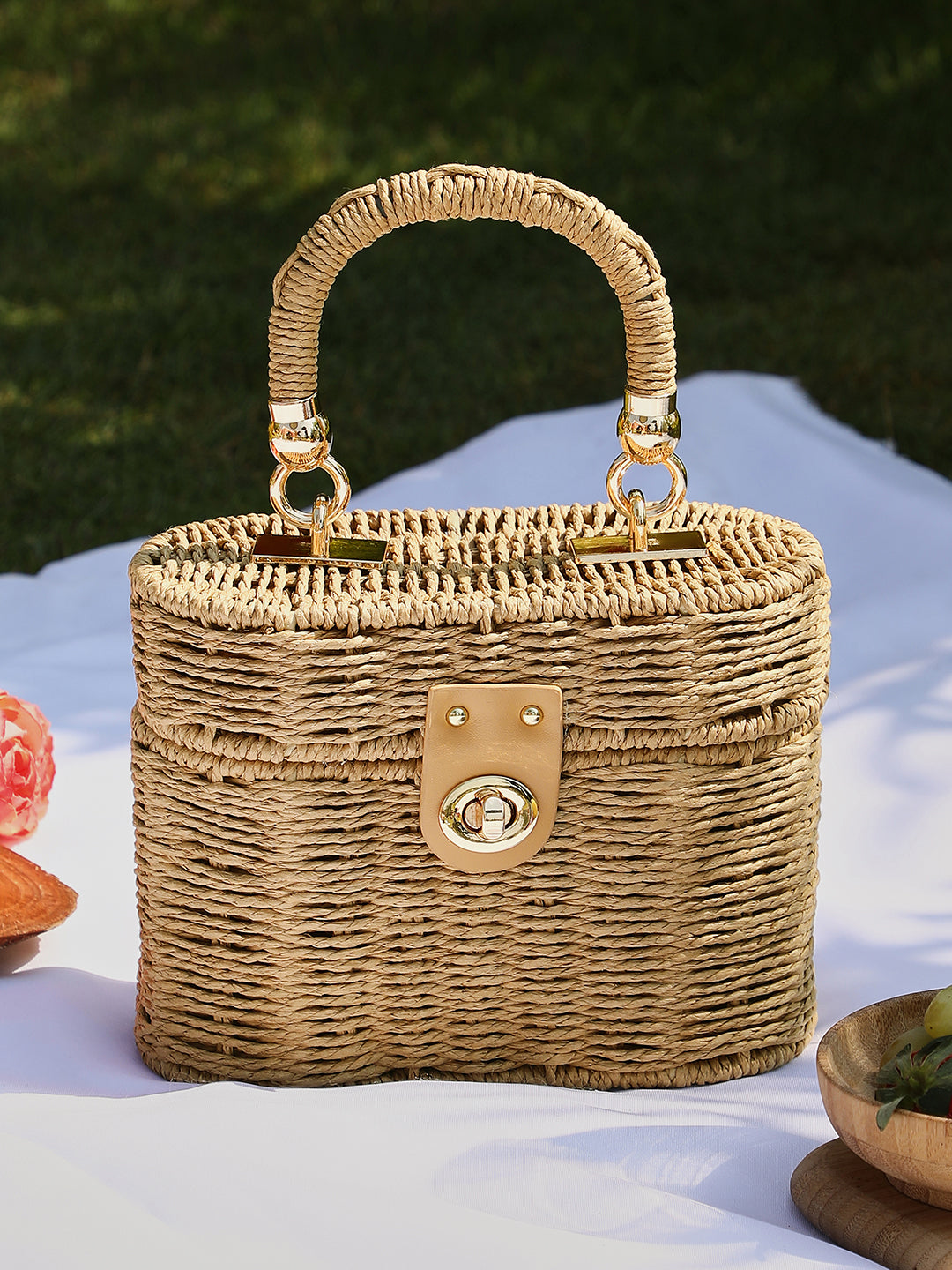 The Straw-LunÃ©a Hand Bag - Khaki Brown