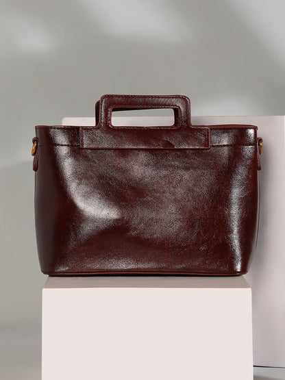 The Madame Hand Bag With Pouch - Chocolate Brown