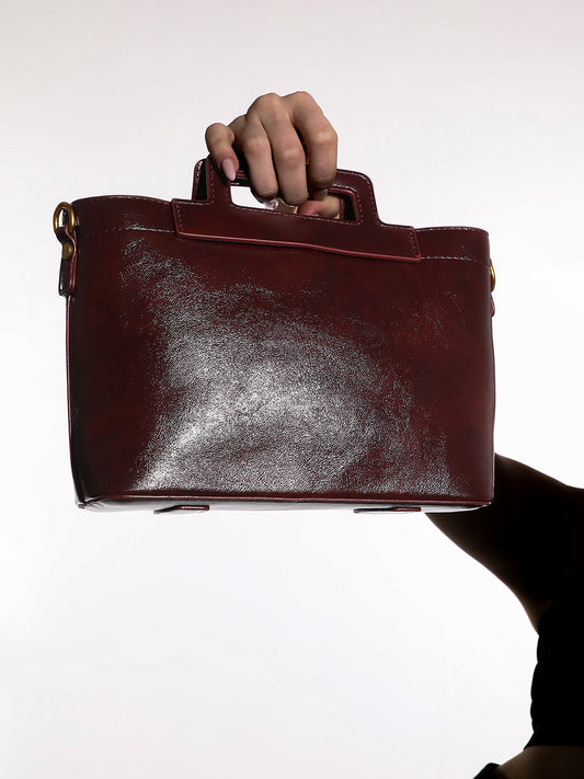 The Madame Hand Bag With Pouch - Chocolate Brown