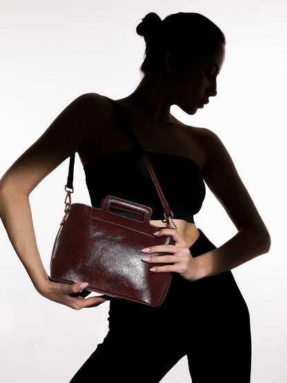 The Madame Hand Bag With Pouch - Chocolate Brown