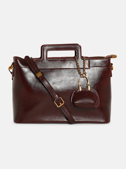 The Madame Hand Bag With Pouch - Chocolate Brown