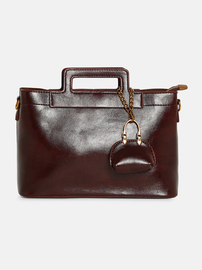 The Madame Hand Bag With Pouch - Chocolate Brown