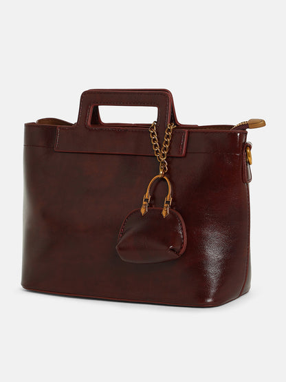 The Madame Hand Bag With Pouch - Chocolate Brown
