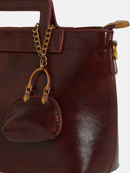 The Madame Hand Bag With Pouch - Chocolate Brown