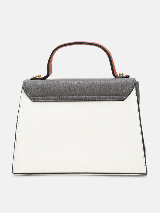 The Curatus Satchel Bag With Pouch - Moon Grey & Chalk White