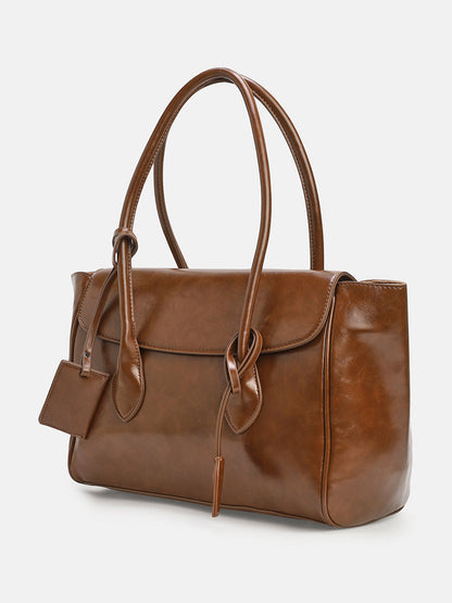 The Large Medis Satchel Bag - Chocolate Brown