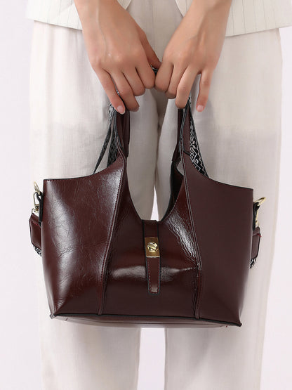 The Foldara Hand Bag With Pouch - Mocha Brown