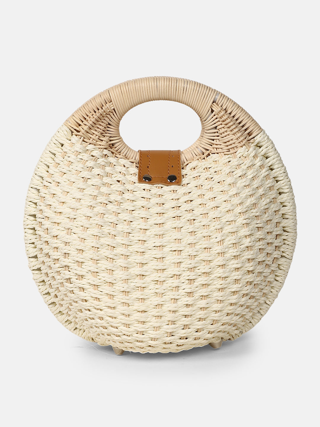 The The Straw-Orb Hand Bag Hand Bag - Off-White